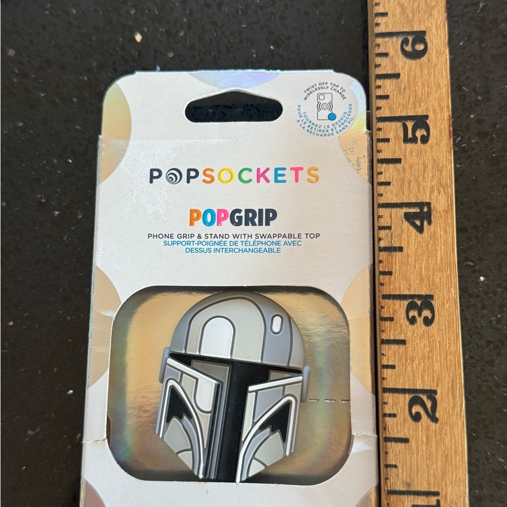 PopSocket PopGrip - Silver Mandalorian Design New